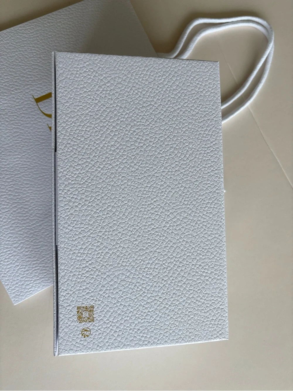 Dior White and Gold Logo Gift Tote and Box